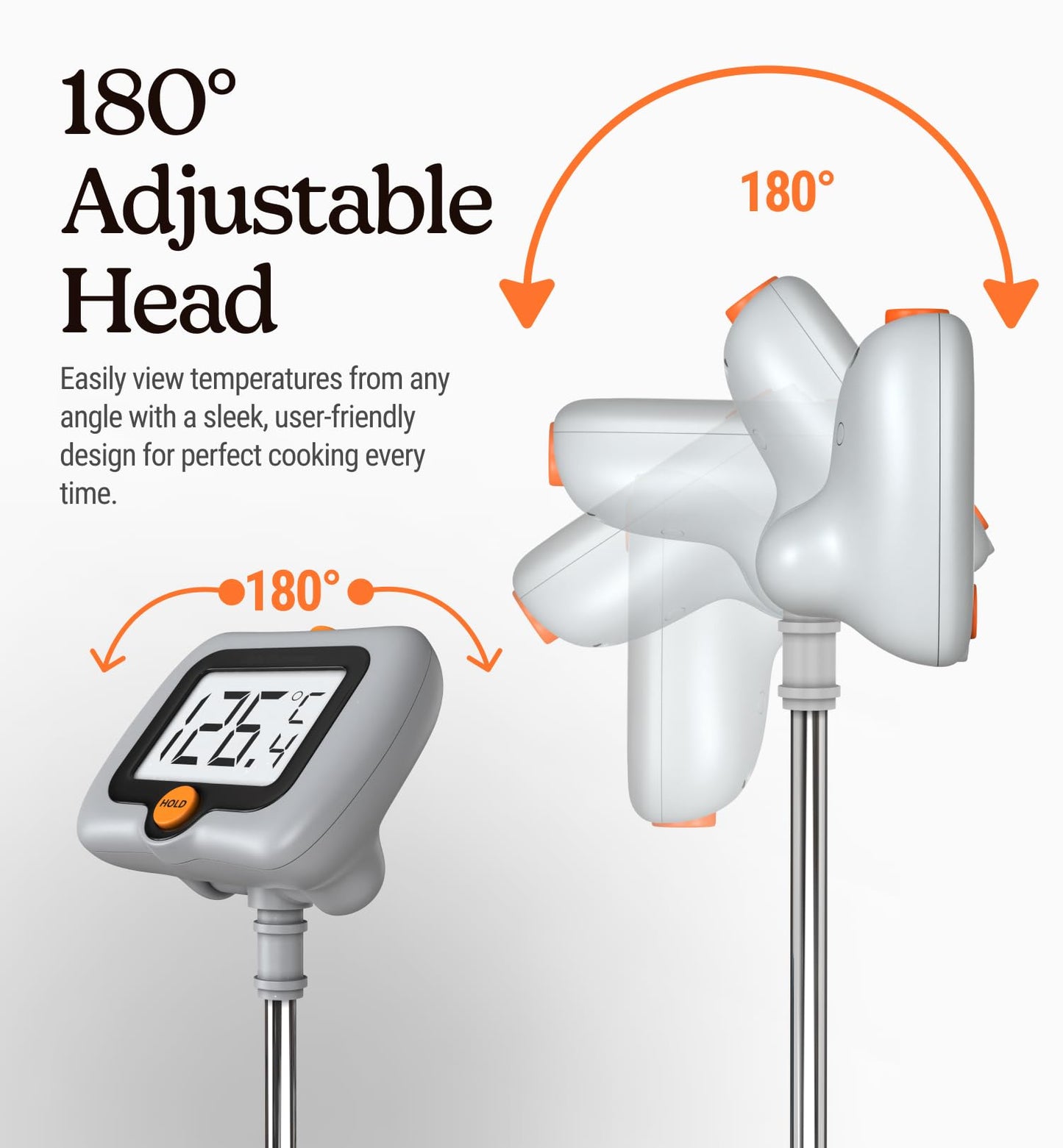 Digital Candy Thermometer with Pot Clip, Instant Read Kitchen Thermometer for Cooking, Baking, and Candy Making – 10" Stainless Steel Probe, LCD Display, Essential Baking Tool