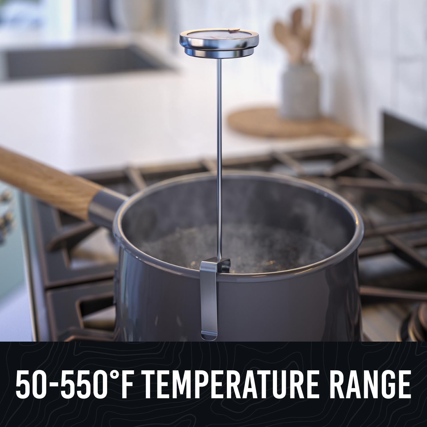 Candy Thermometer with Pot Clip - Deep Fry Oil Thermometer for Frying and Candle Making