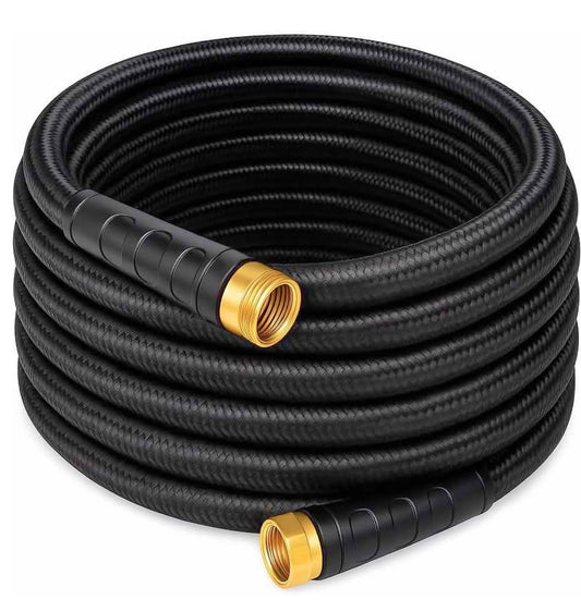 Flexible Garden Hose 50ft – Lightweight, Kink-Free Heavy Duty Water Hose – Abrasion Resistant All-Weather Garden Hose for Yard, Car, Outdoor Use