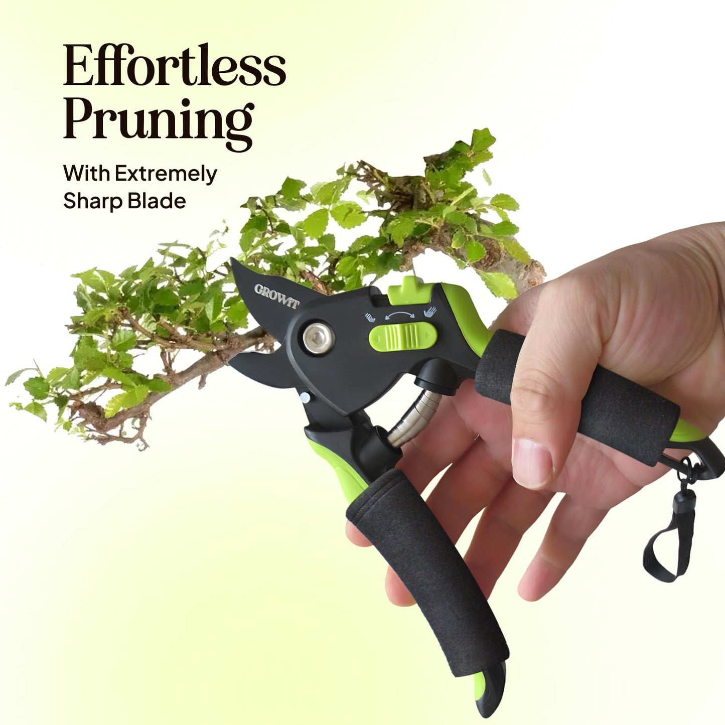 Ultra Sharp Pruning Shears Hedge Clipper – Cuts 3X Easier, Dual-Size Opening, Weak Hand Arthritis Clippers, Rust-Resistant Pruner, Effortlessly Cuts