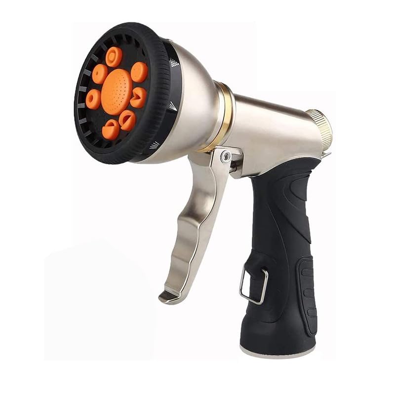 Garden Hose Nozzle – 8-Pattern Hose Sprayer with Thumb Control – Watering Tool for Garden, Car Wash, Lawn Care &amp; Pet Shower
