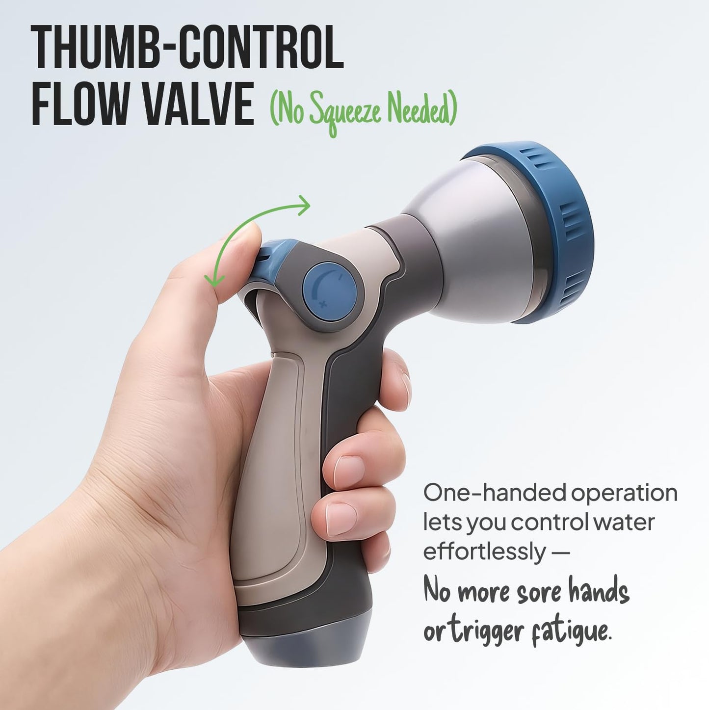 Garden Hose Nozzle – 8-Pattern Hose Sprayer with Thumb Control – Watering Tool for Garden, Car Wash, Lawn Care &amp; Pet Shower